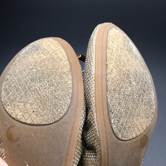 Jessica Simpson Glitter Gold Flats Sandals Sz 6.5 - Picture 7 of 7